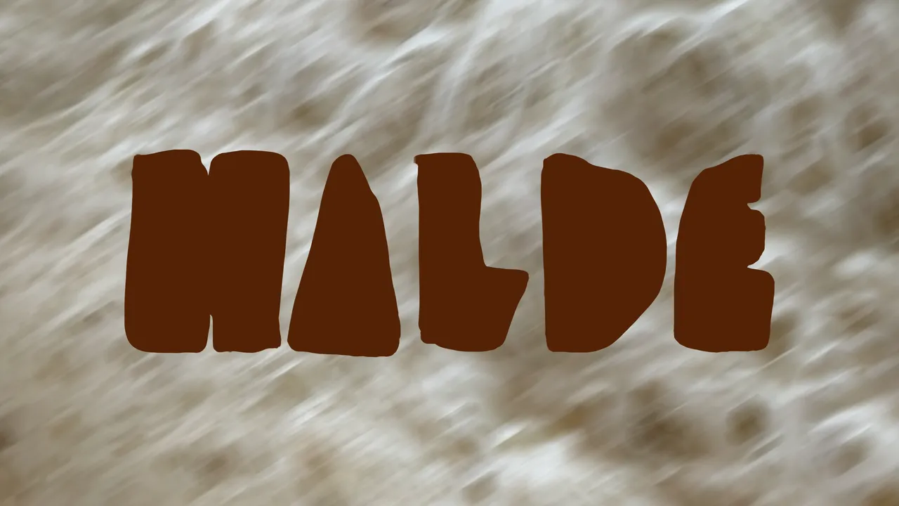 Halde wordmark in Ink on a crumb texture